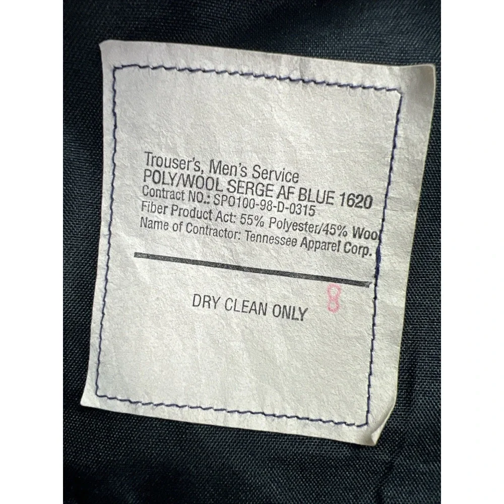 US Air Force USAF Current Issue Mens 33x25 Service Dress Blues Trousers 1620‎ A5